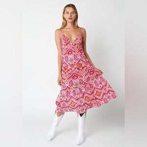 Etiquette Pink Midi Dress Size Large